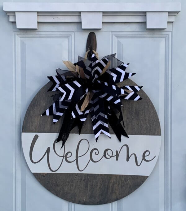 Welcome Chevron Wood Sign