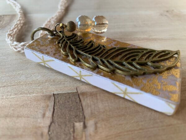 Golden Linear Beaded Statement Necklace