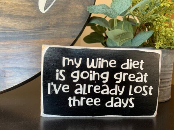 My Wine Diet Is Going Great I've Already Lost Three Days Sign