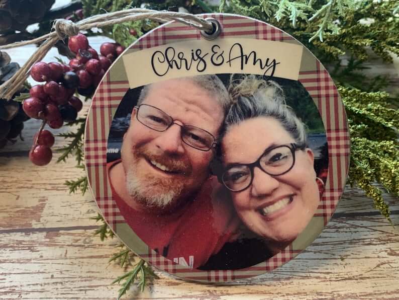 Ornament of Chris and Amy