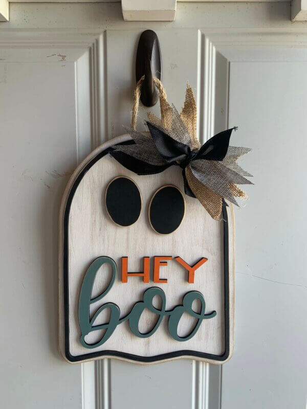 Hey Boo Wooden Sign
