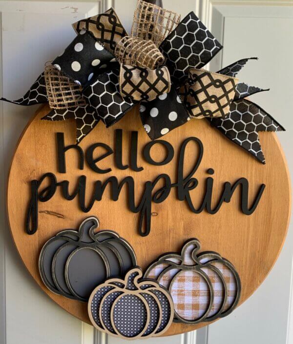 Hello Pumpkin Rustic Entryway Sign