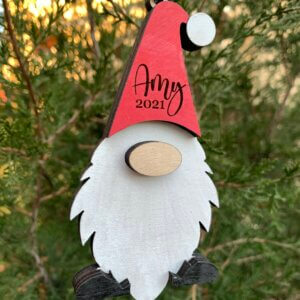 Personalized Gnome Christmas Ornament