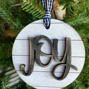 Farmhouse Shiplap Joy Christmas Ornament