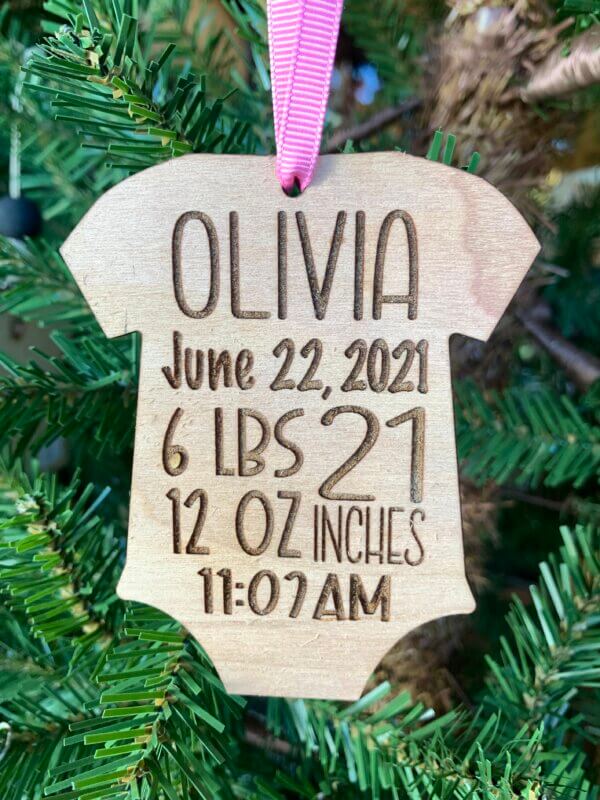 Onesie Birth Announcement Ornament
