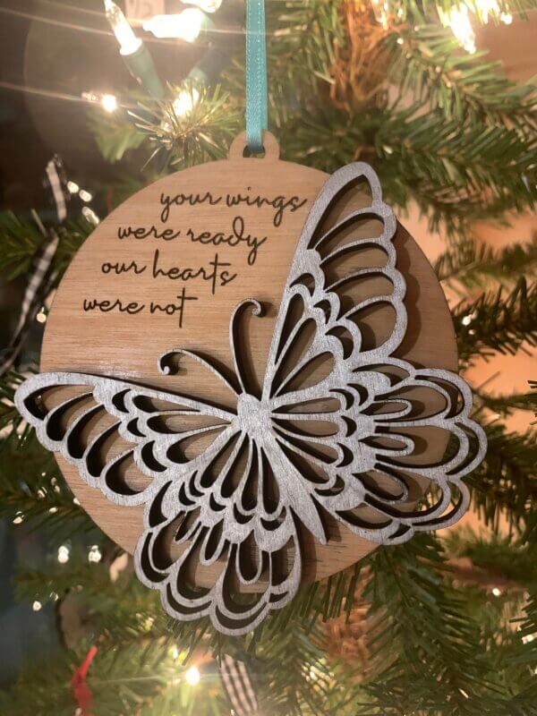 Butterfly Memorial Christmas Ornament