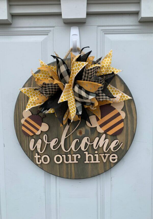 Welcome to Our Hive Door Hanger