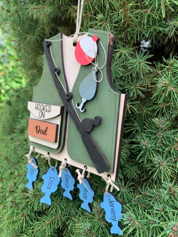 Personalized Fishing Vest Ornament