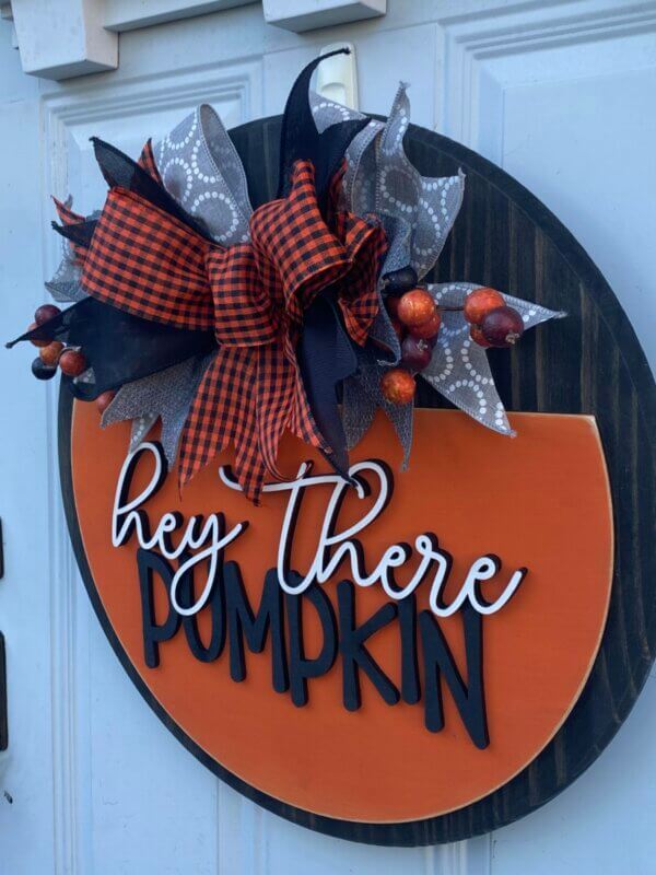 Hey There Pumpkin Berry Door Hanger